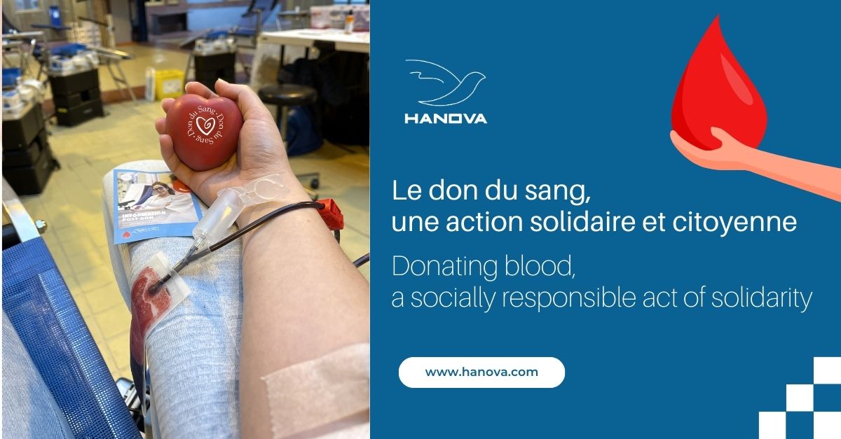 HANOVA, une entreprise engagée pour le don de sang. Découvrez comment nous avons participé à la collecte mobile de l’EFS et mobilisé nos salariés pour sauver des vies.